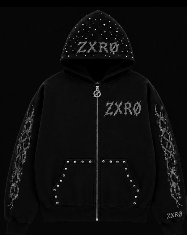 zxro static zip up (static black)